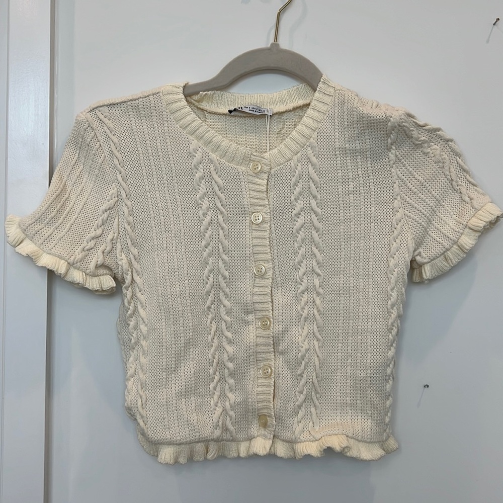 Zara Off-White Knitted Top